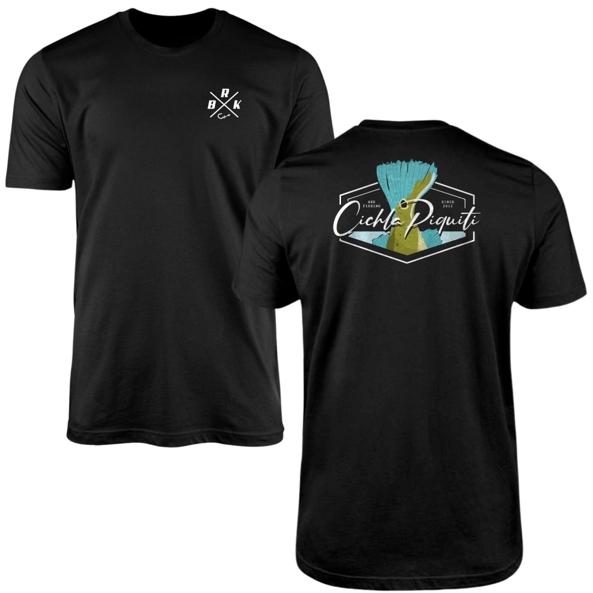 Camiseta de Pesca Brk Fishing Cauda Tucunaré Azul com Algodão Premium