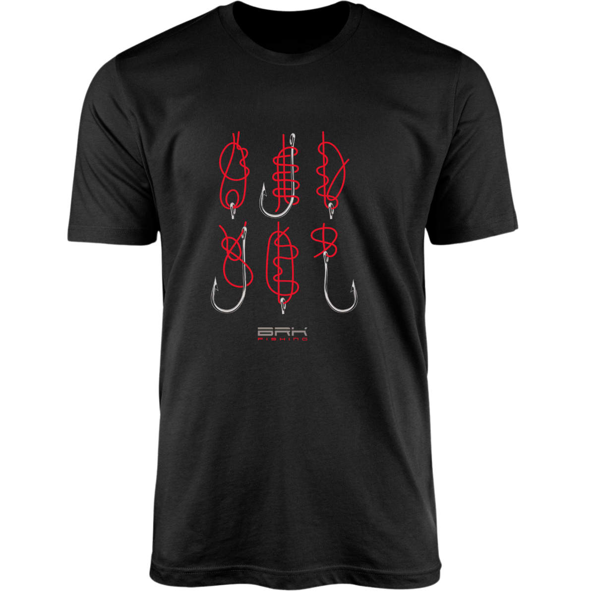 Camiseta de Pesca Brk Fishing Tipos de Nó Anzol com Algodão Premium