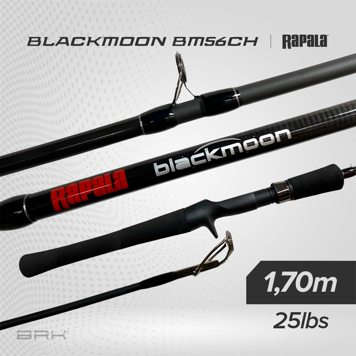 Vara de Pesca Rapala Blackmoon 11RABM56CH 25lbs 1,70m - Carretilha (Inteiriça)