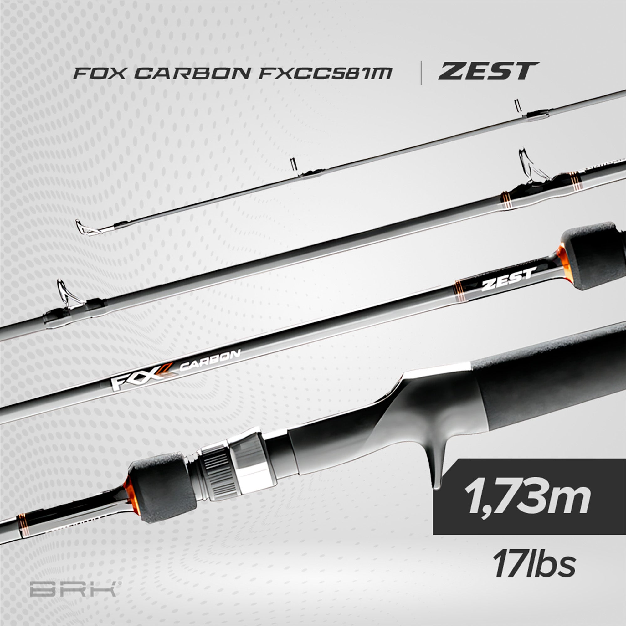 Vara de Pesca Zest Fox Carbon FXC-C581M 17lbs 1,73m - Carretilha (Inteiriça)