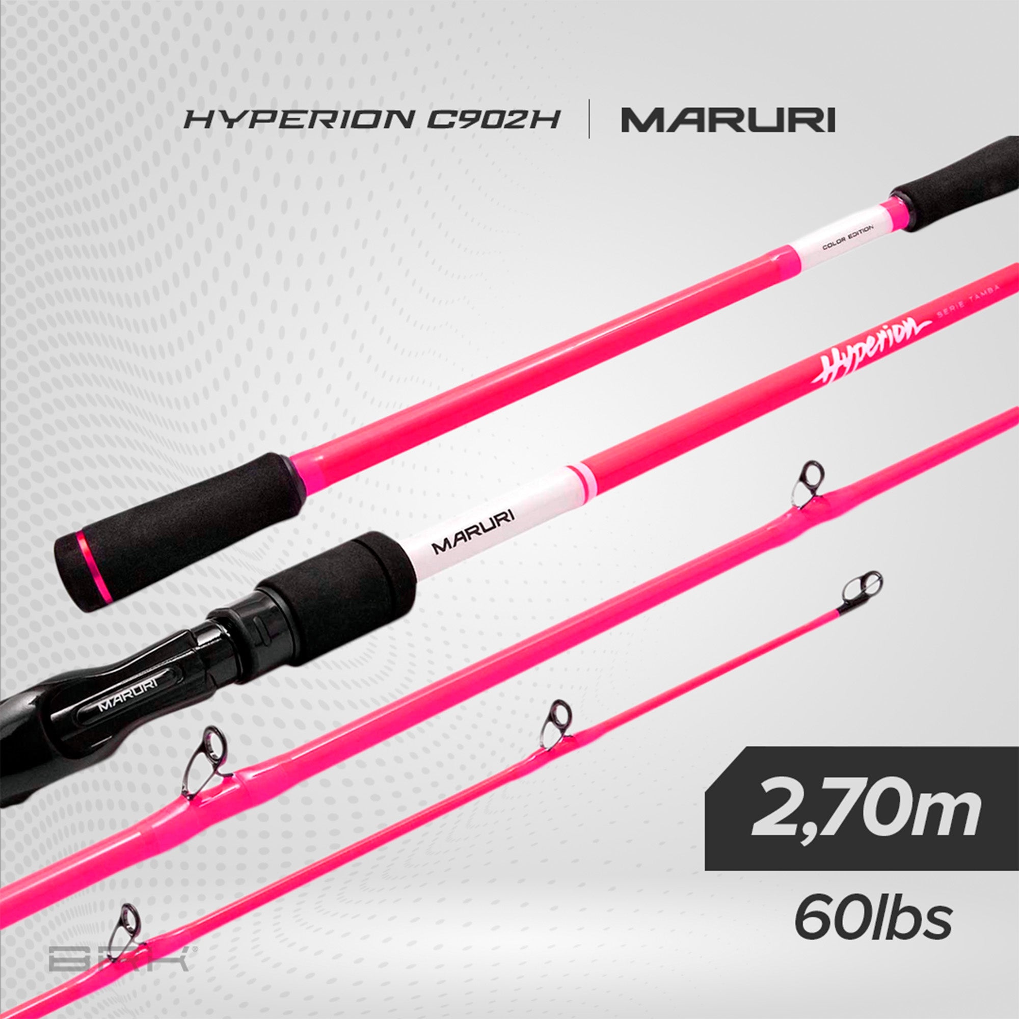 Vara de Pesca Maruri Rosa Hyperion C-902H 60lb 2,70m - Carretilha (2 Partes)
