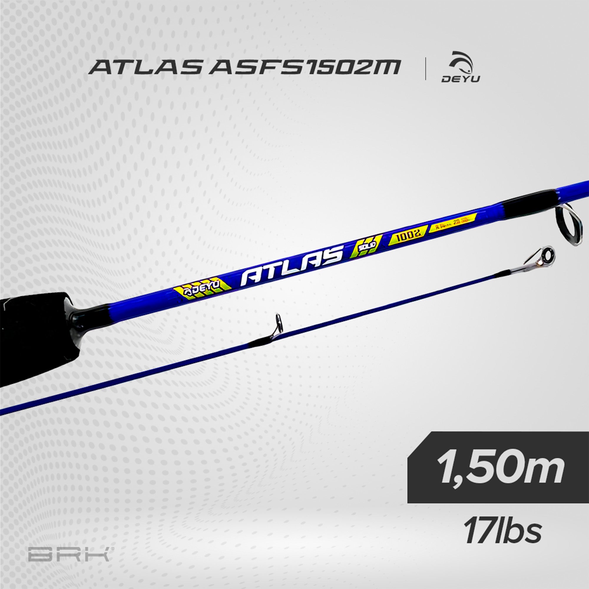 Vara de Pesca Deyu Atlas A-SFS1502M 17lbs 1,50m | Azul - Molinete (2 Partes)