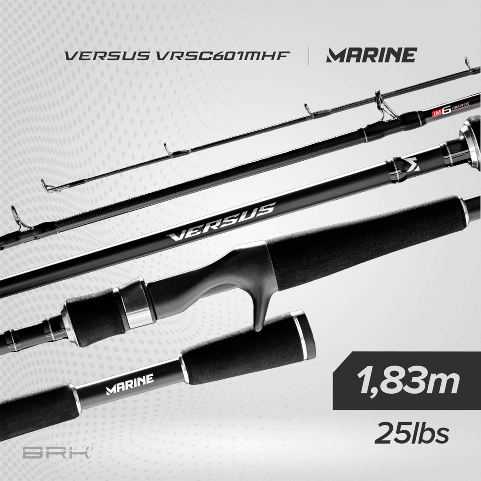 Vara de Pesca Marine Sports Versus VRS-C601MHF 25lbs 1,83m - Carretilha (inteiriça)