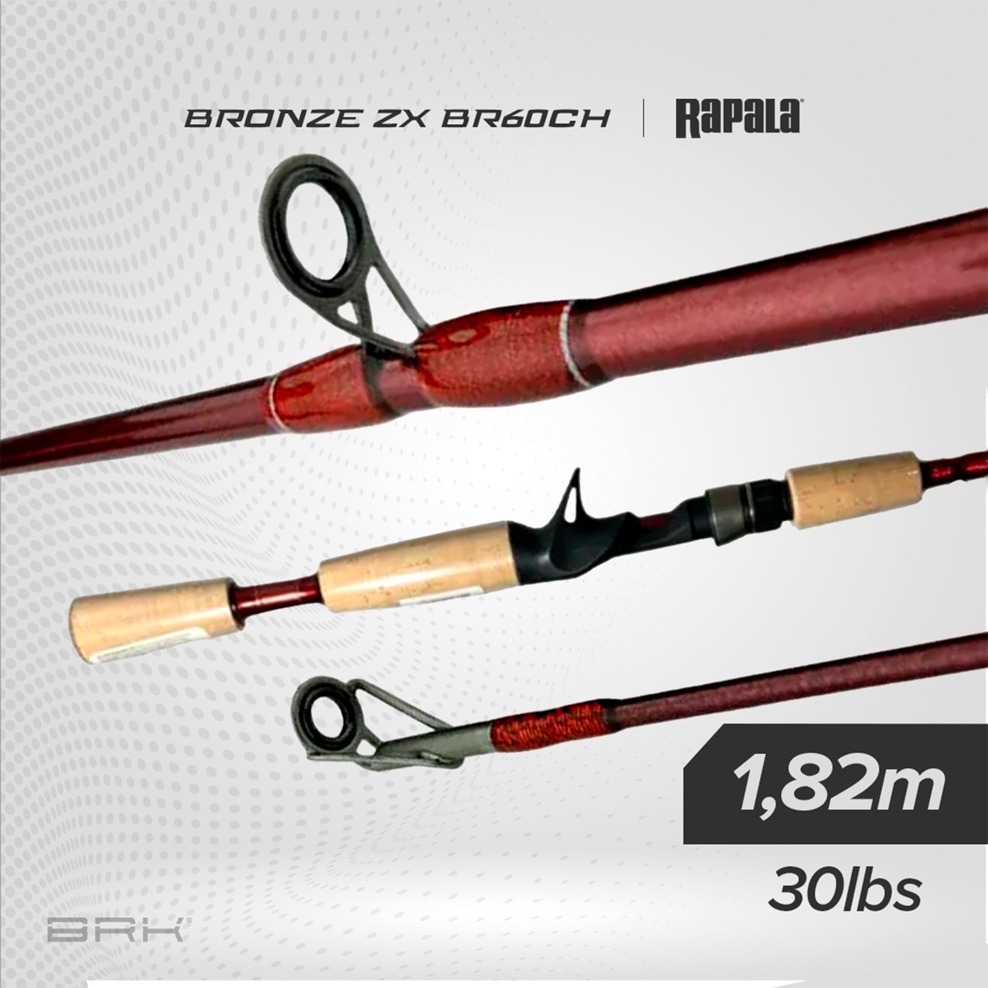 Vara de Pesca Rapala Bronze ZX 11RABR60CH 30lbs 1,82m - Carretilha (Inteiriça)