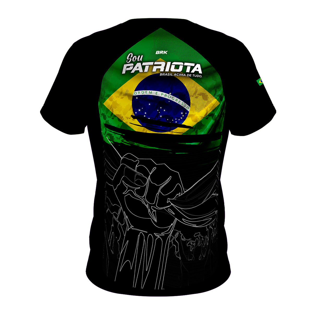 Camisa Agro Infantil Brk Patriota Preta com Proteção UV50+
