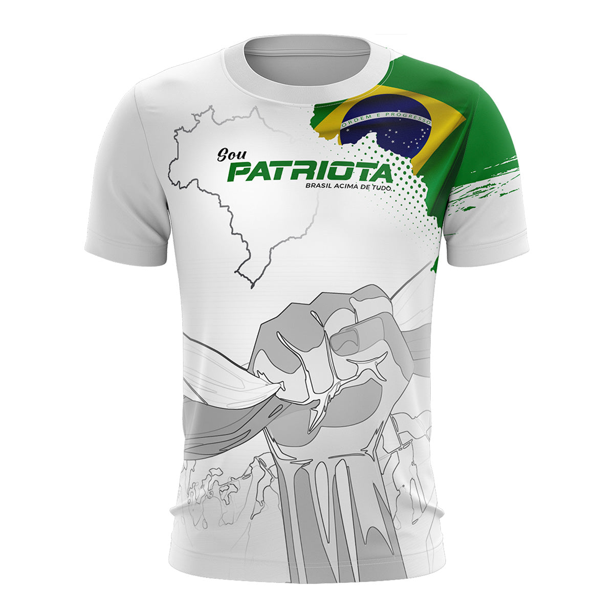 Camiseta Agro Brk Patriota Branca com Proteção Solar UV50+