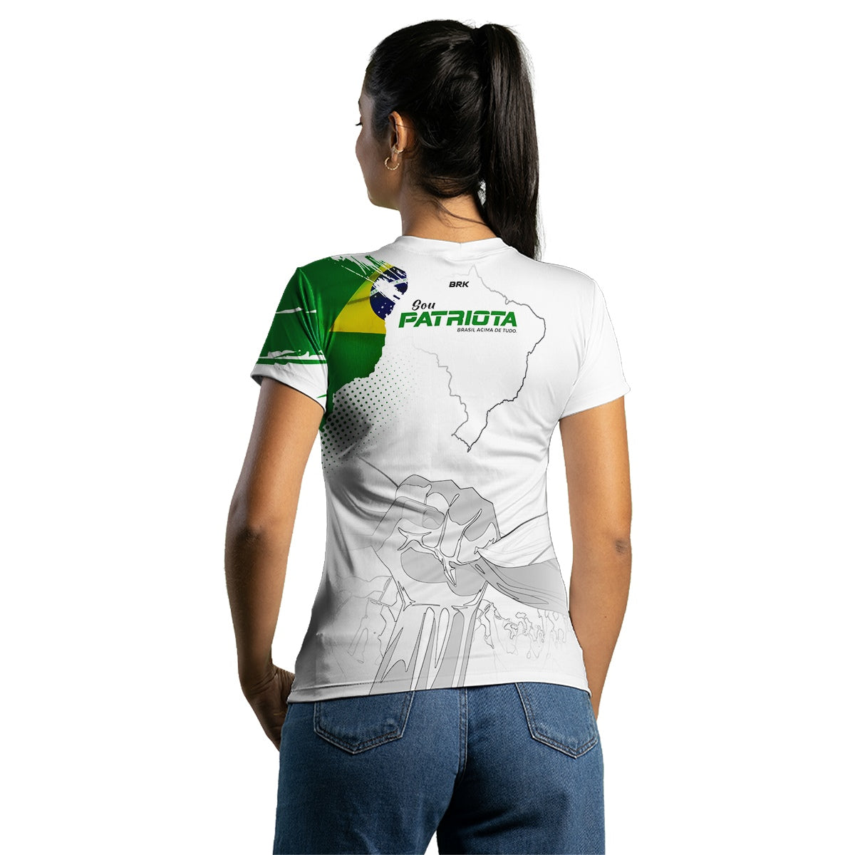 Camiseta Agro Brk Patriota Branca com Proteção Solar UV50+
