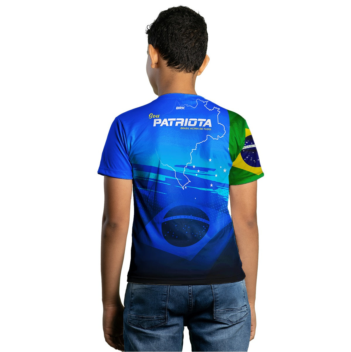 Camiseta Agro Infantil Brk Patriota Azul com Proteção Solar UV50+