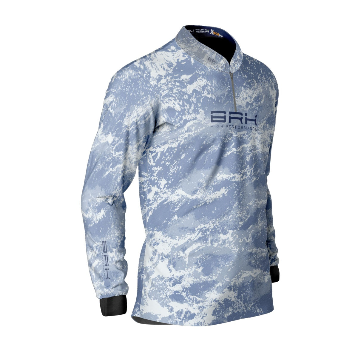 Camisa de Pesca Brk Camuflado Azul com Proteção Solar UV50+