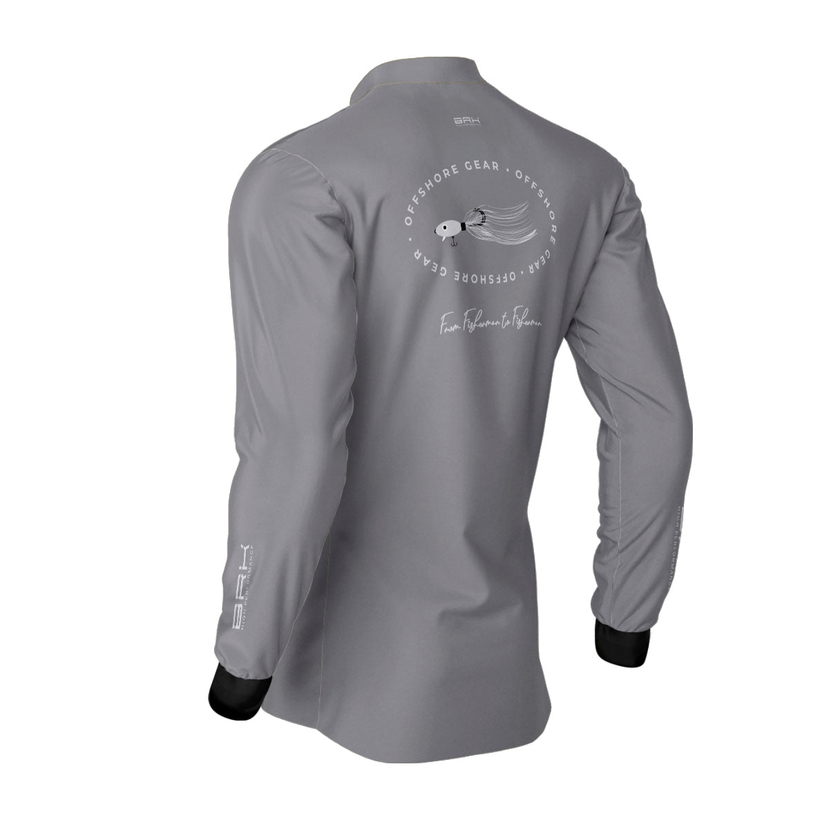 Camisa de Pesca Brk Offshore Gear Iscas Cinza com Proteção Solar UV50+