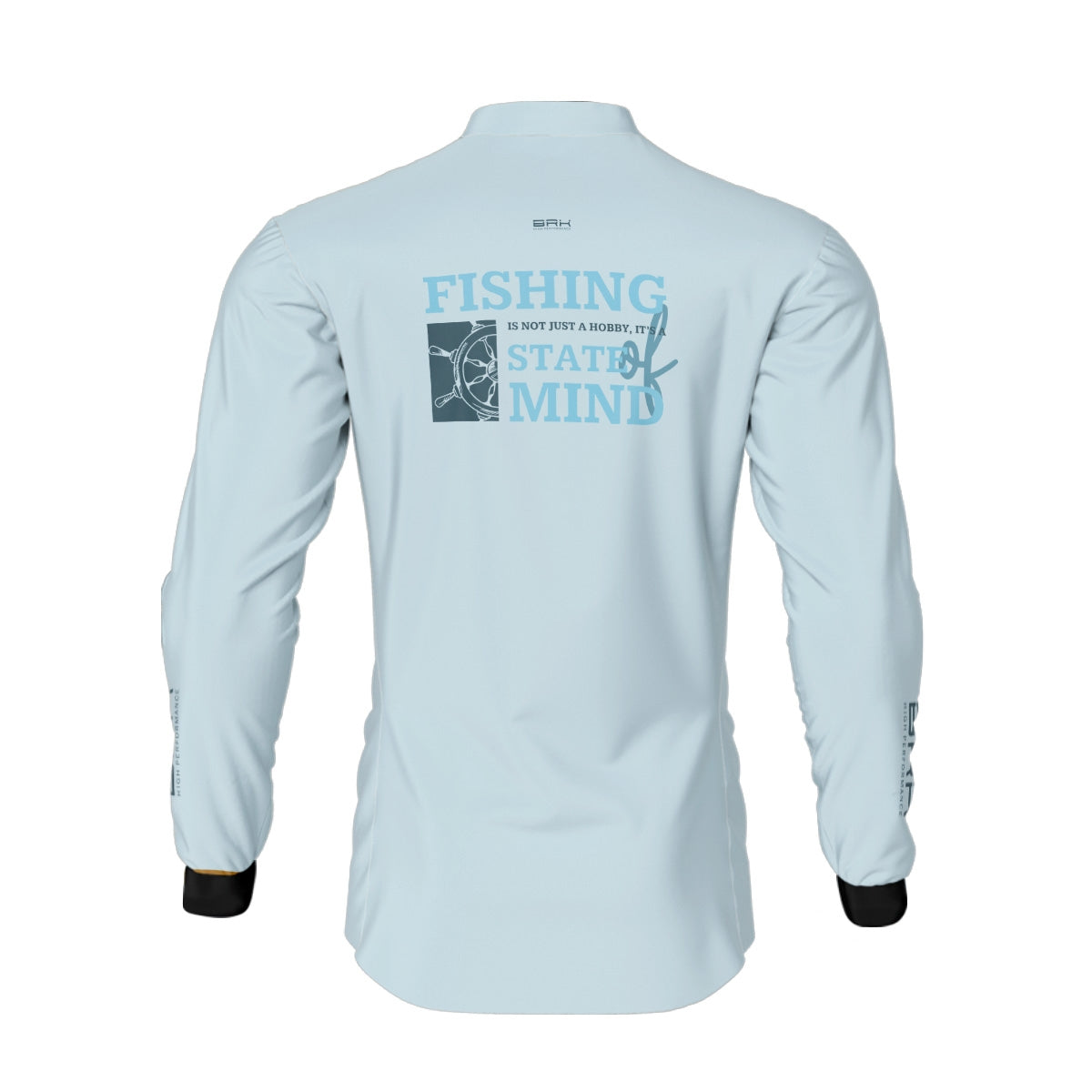 Camisa de Pesca Brk Fishing State of Mind Azul Claro com Proteção Solar UV50+