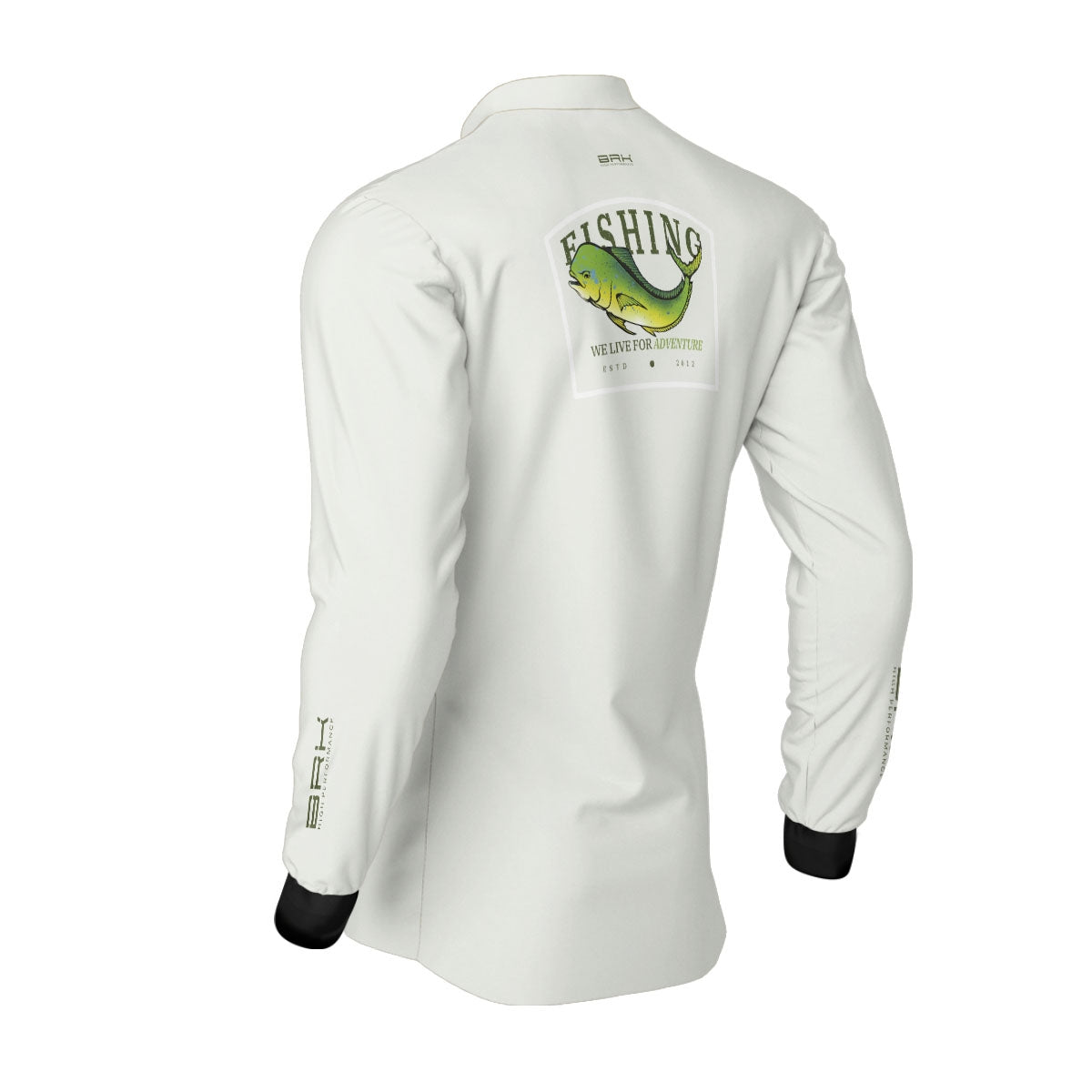 Camisa de Pesca Brk We Live for Adventure Dourado com Proteção Solar UV50+