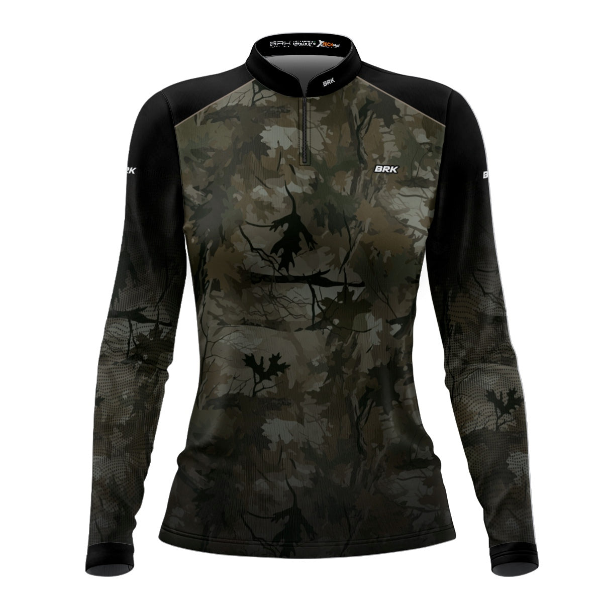Camisa Agro Feminina Brk Camuflada Verde Folhas com Proteção Solar UV50+
