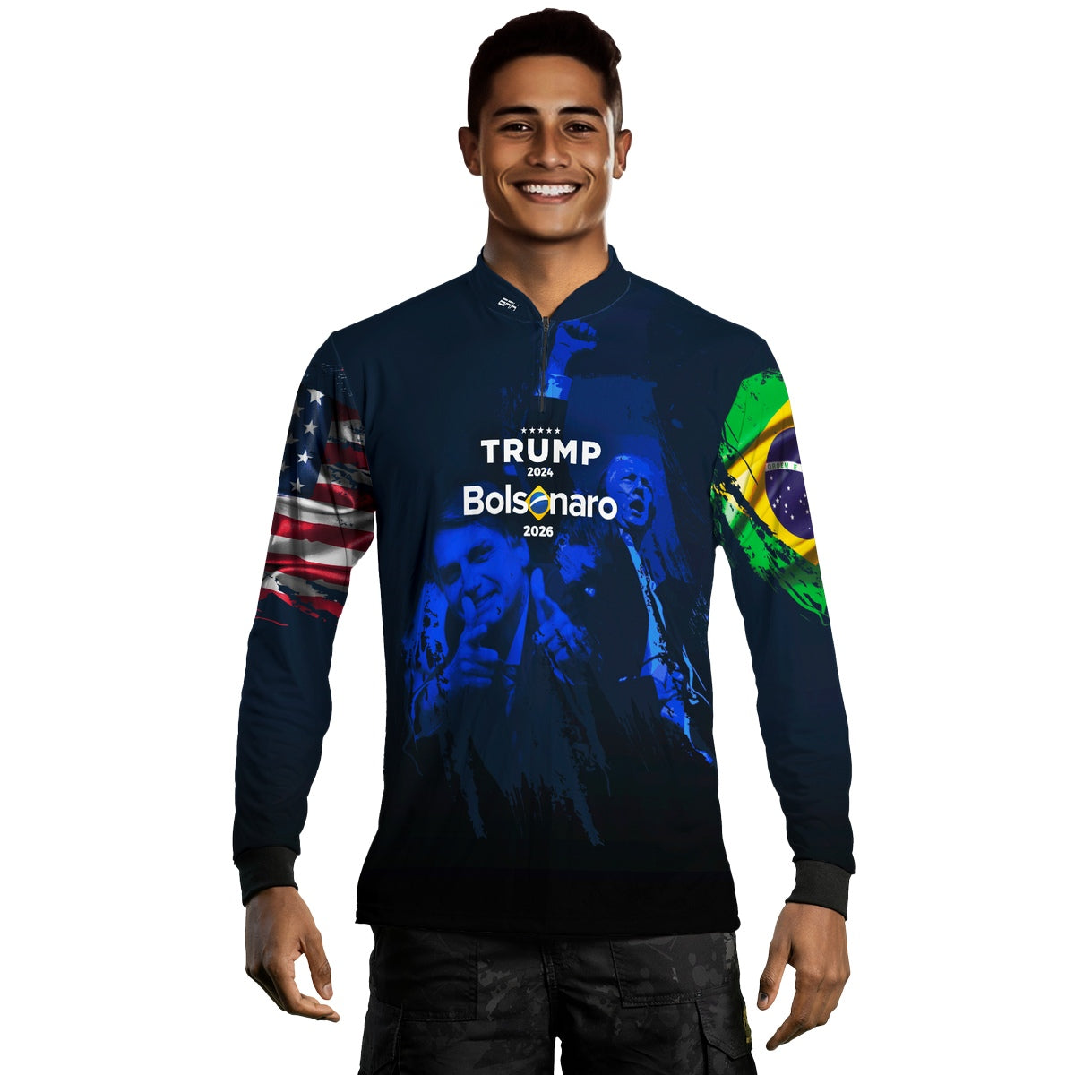 Camisa Agro Brk Trump e Bolsonaro com Proteção Solar UV50+