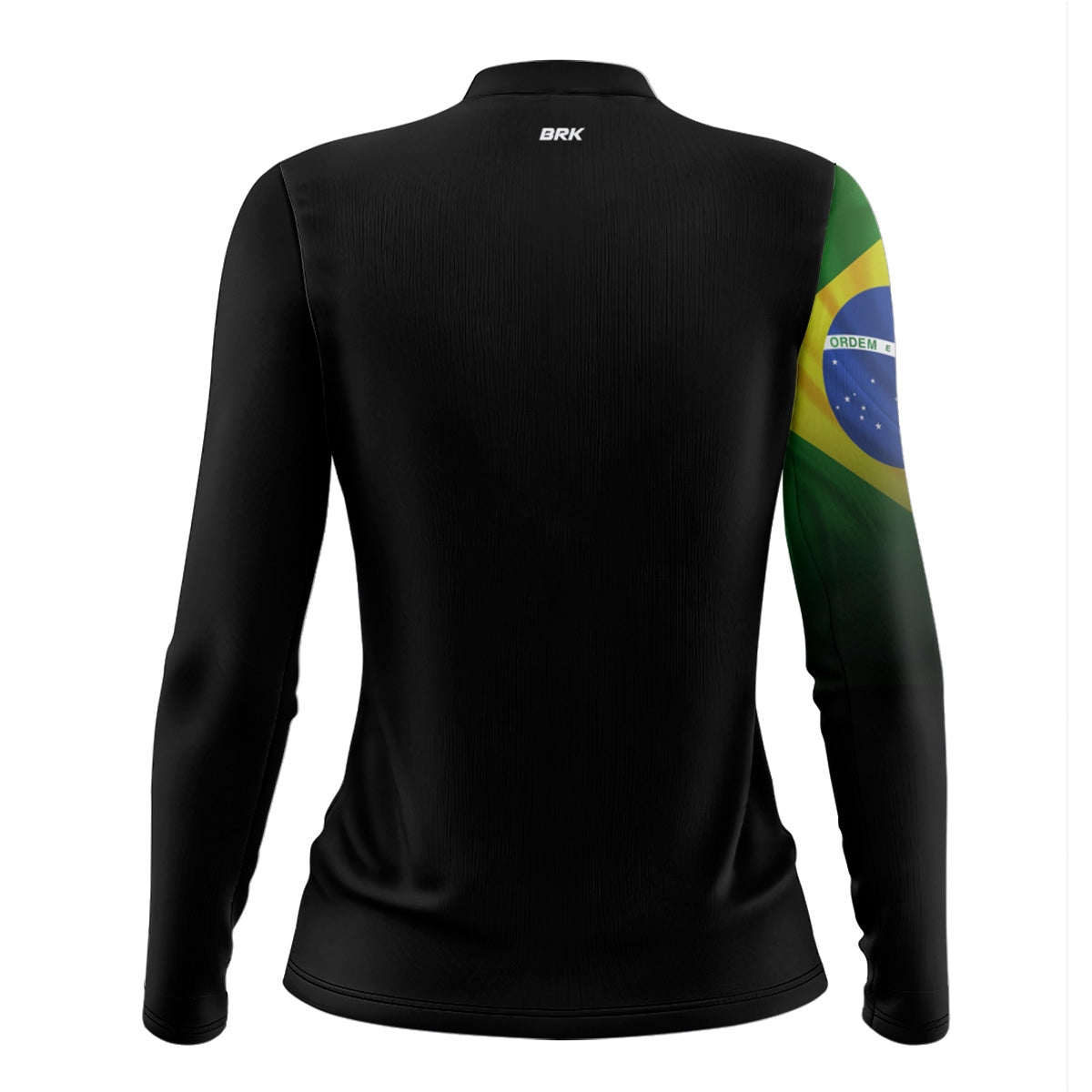 Camisa Feminina Brk Preta Bandeira do Brasil com Proteção Solar UV50 Envio Imediato