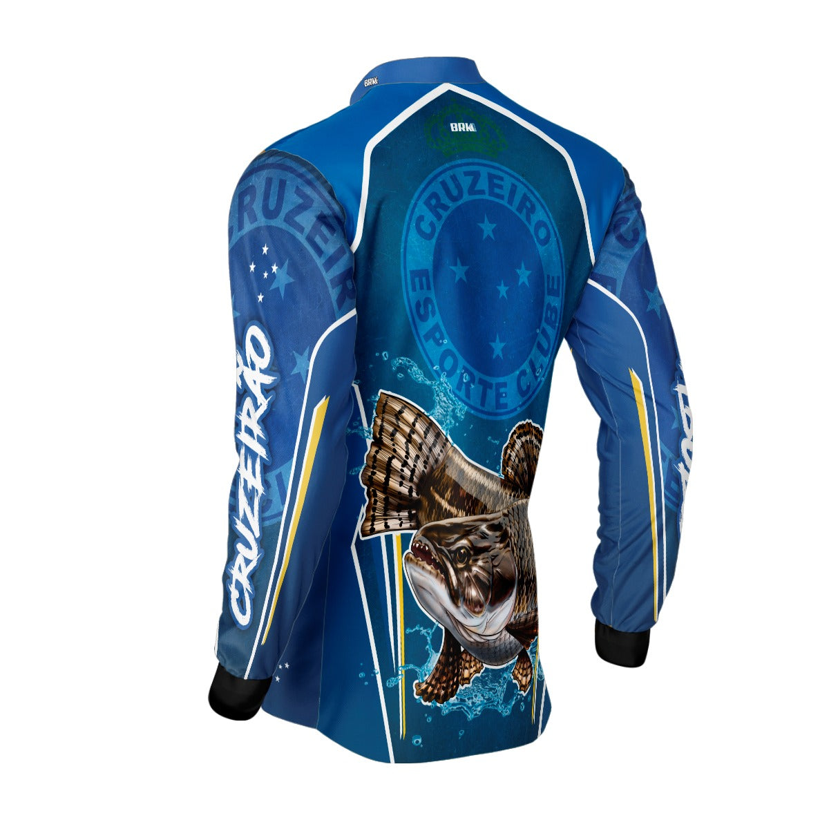 Camisa de Pesca Brk Traíra Futebol Azul com Proteção Solar UV50+