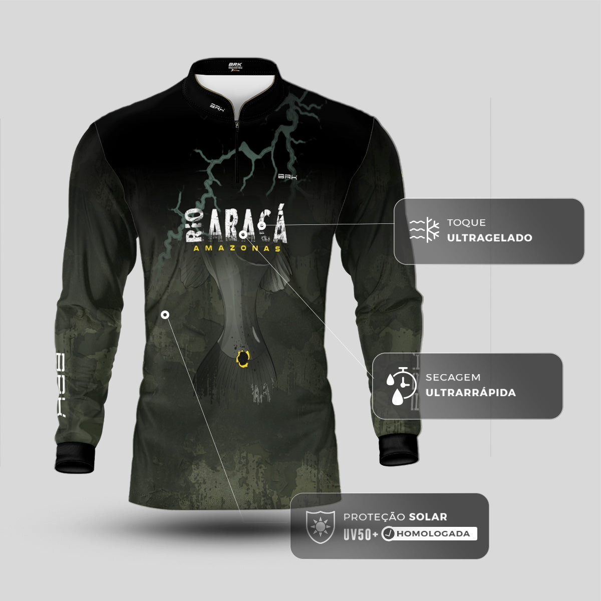 Camisa de Pesca Brk Rio Araçá com Proteção Solar UV50+