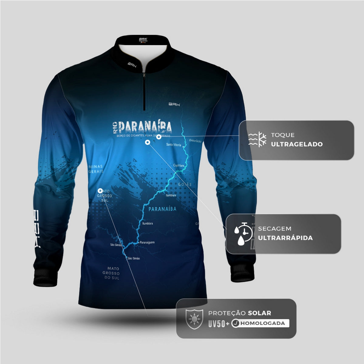 Camisa de Pesca Brk Rio Paranaíba com Proteção Solar UV50+
