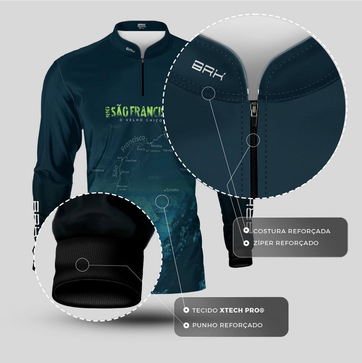 Camisa de Pesca Brk Rio São Francisco com Proteção Solar UV50+