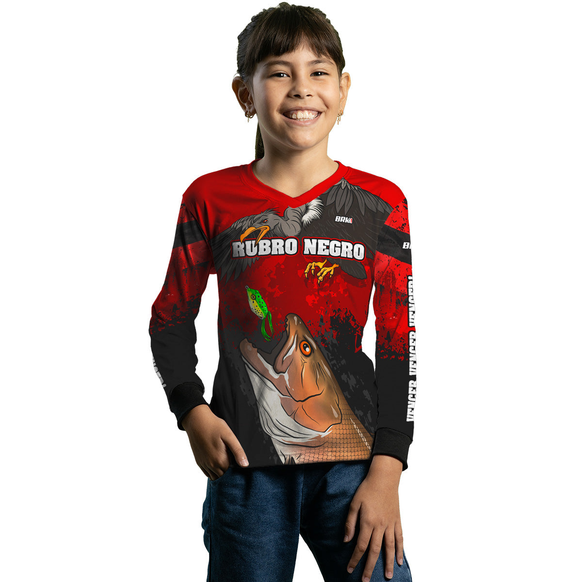 Camisa Infantil de Pesca Brk Trairão Futebol 50 com UV50+