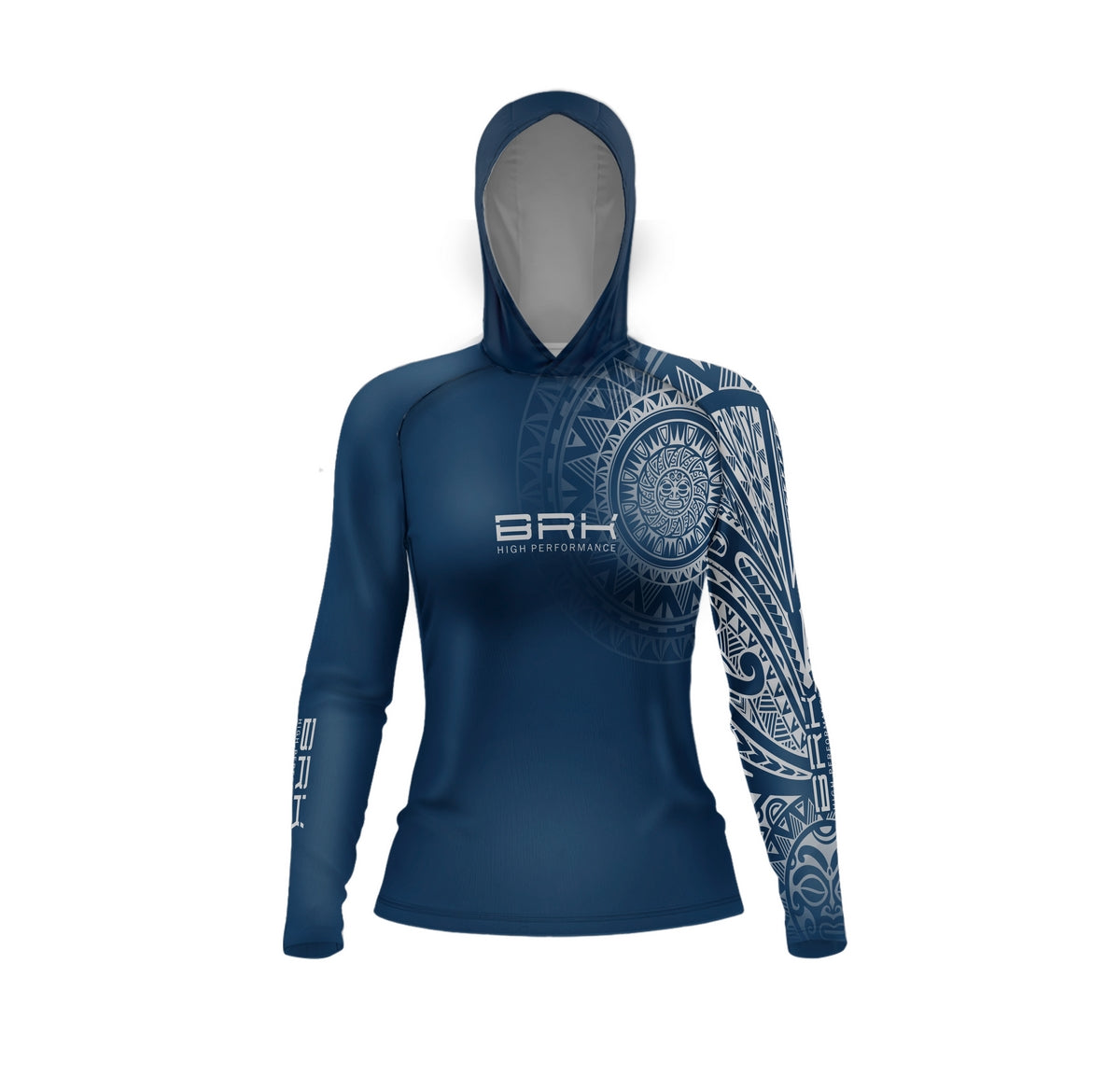 Camisa com Capuz Feminina Brk Maori Azul Marinho com Proteção Solar UV50+