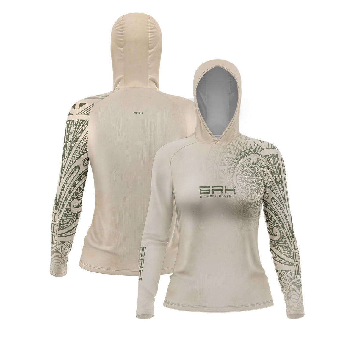 Camisa com Capuz Feminina Brk Maori Bege com Proteção Solar UV50+