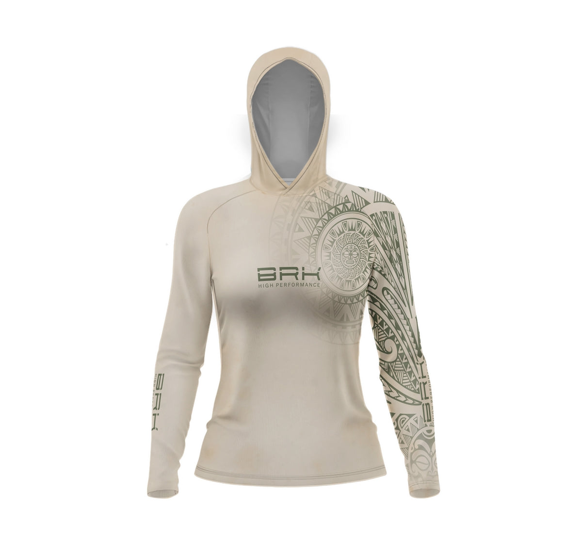 Camisa com Capuz Feminina Brk Maori Bege com Proteção Solar UV50+