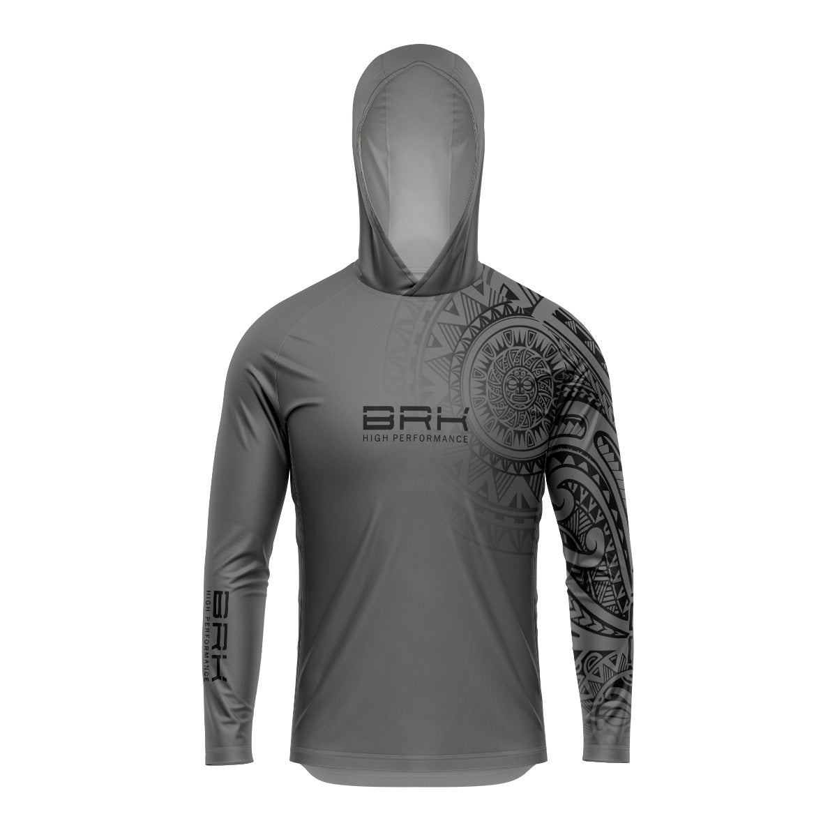 Camisa com Capuz Brk Maori Cinza com Preto com Proteção Solar UV50+