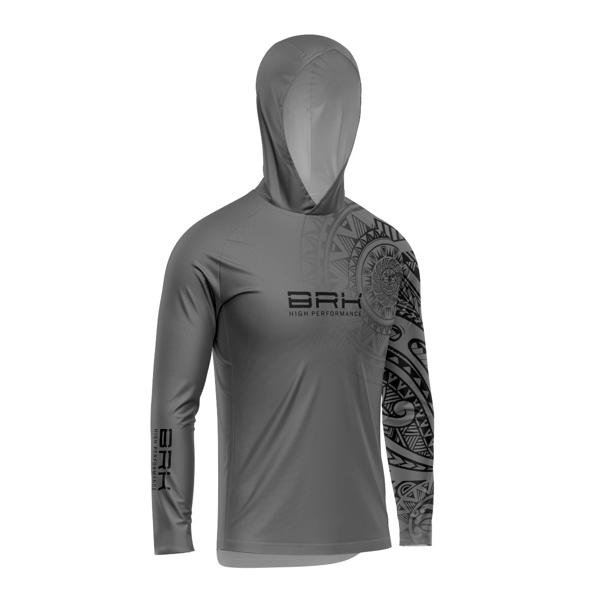 Camisa com Capuz Brk Maori Cinza com Preto com Proteção Solar UV50+