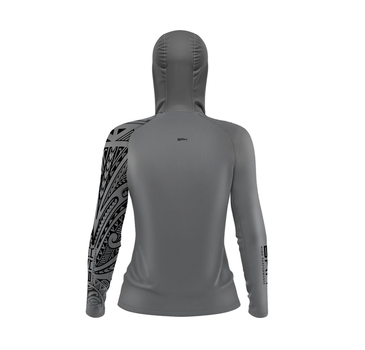 Camisa com Capuz Feminina Brk Maori Cinza com Preto com Proteção Solar UV50+