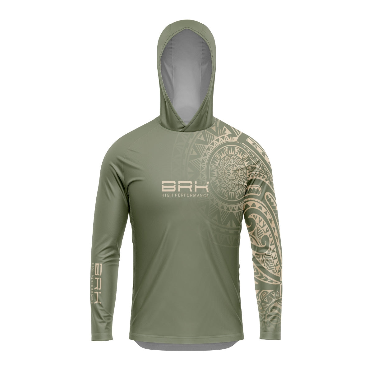 Camisa com Capuz Brk Maori Verde Musgo com Proteção Solar UV50+