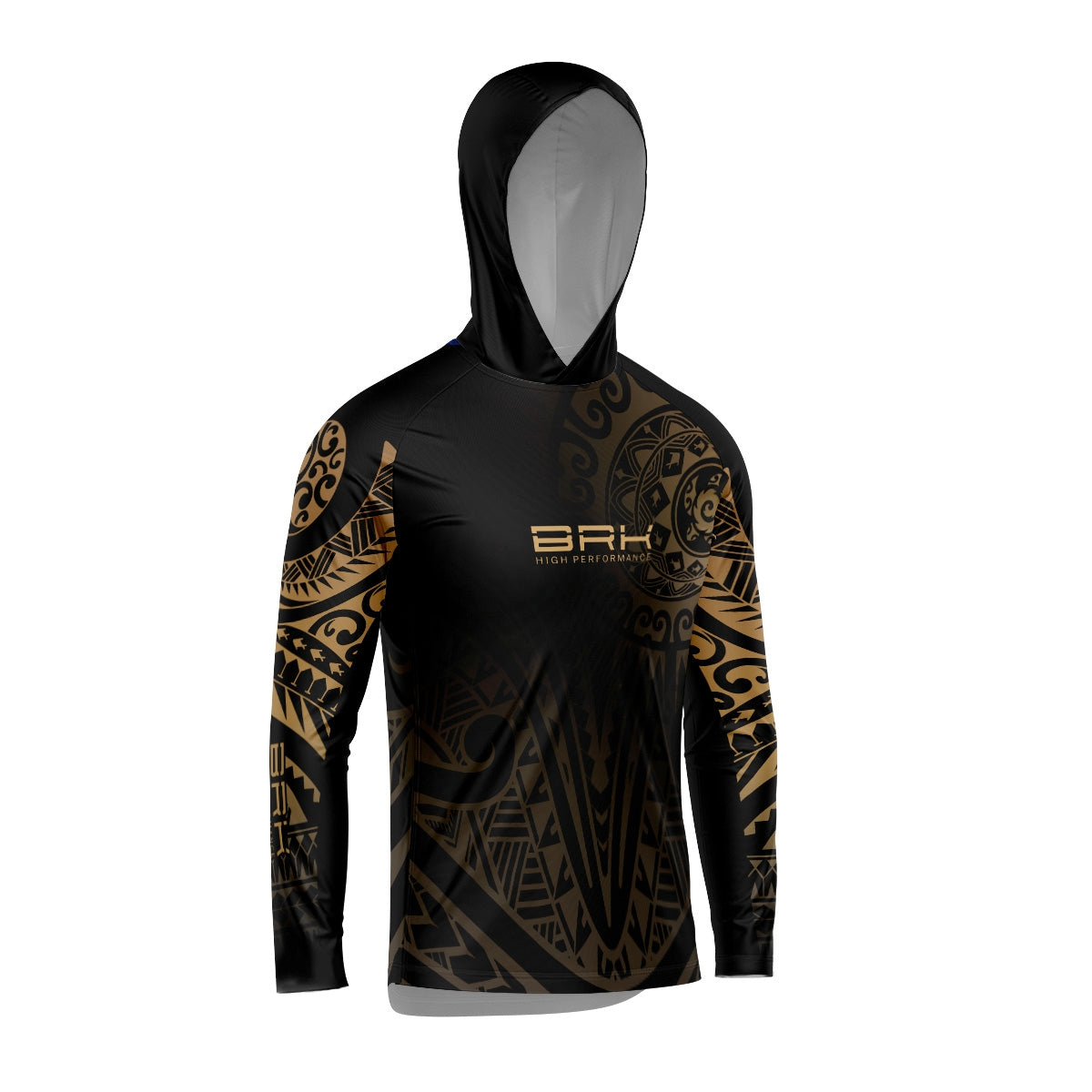 Camisa com Capuz Brk Maori Bege e Preto com Proteção Solar UV50+