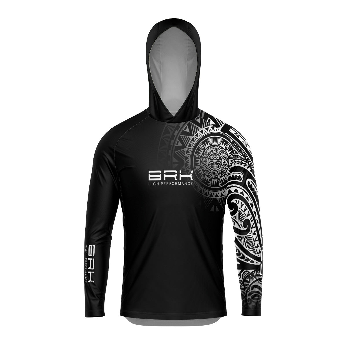 Camisa com Capuz Brk Maori Preto e Branco com Proteção Solar UV50+
