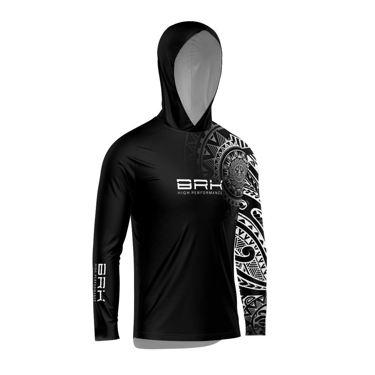 Camisa com Capuz Brk Maori Preto e Branco com Proteção Solar UV50+