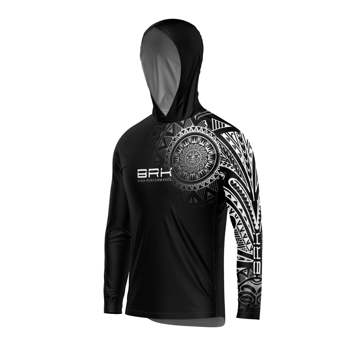 Camisa com Capuz Brk Maori Preto e Branco com Proteção Solar UV50+