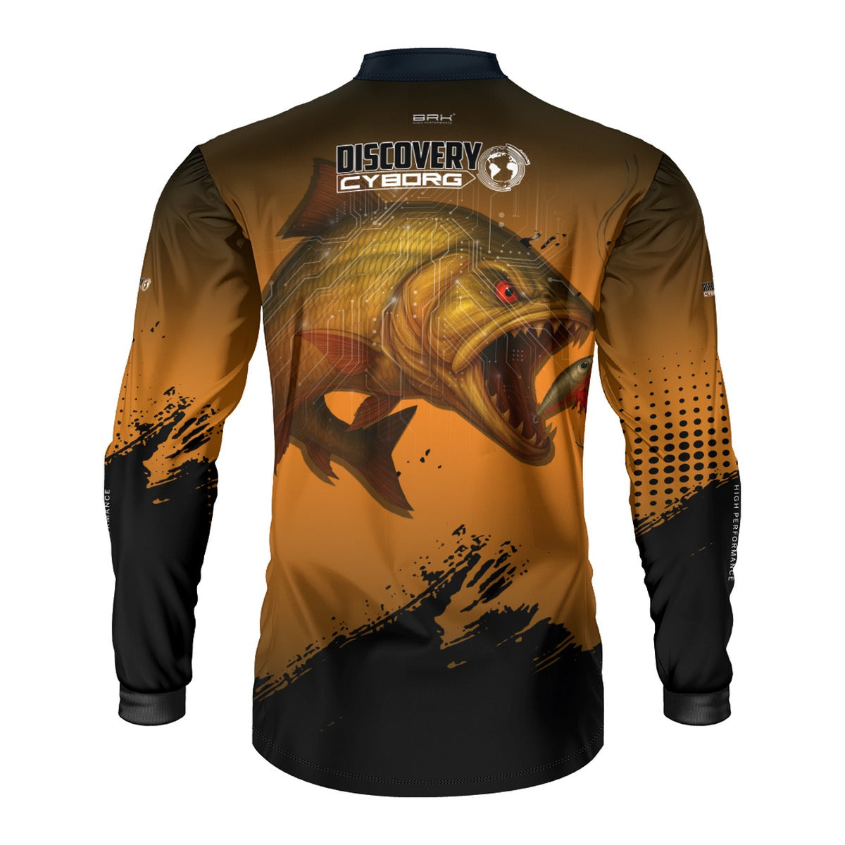 Camisa de Pesca Brk Cyborg Dourado Laranja com Proteção UV50+