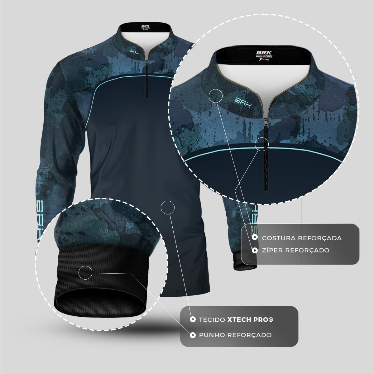 Camisa Agro Brk Camo Mapa Mundi com Proteção UV50+