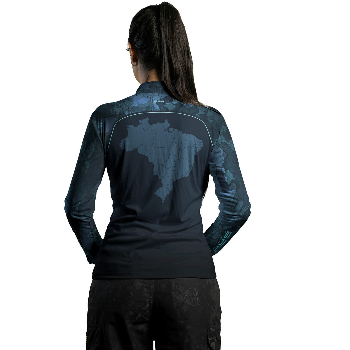 Camisa Agro Feminina Brk Camo Mapa Mundi com Proteção UV50+