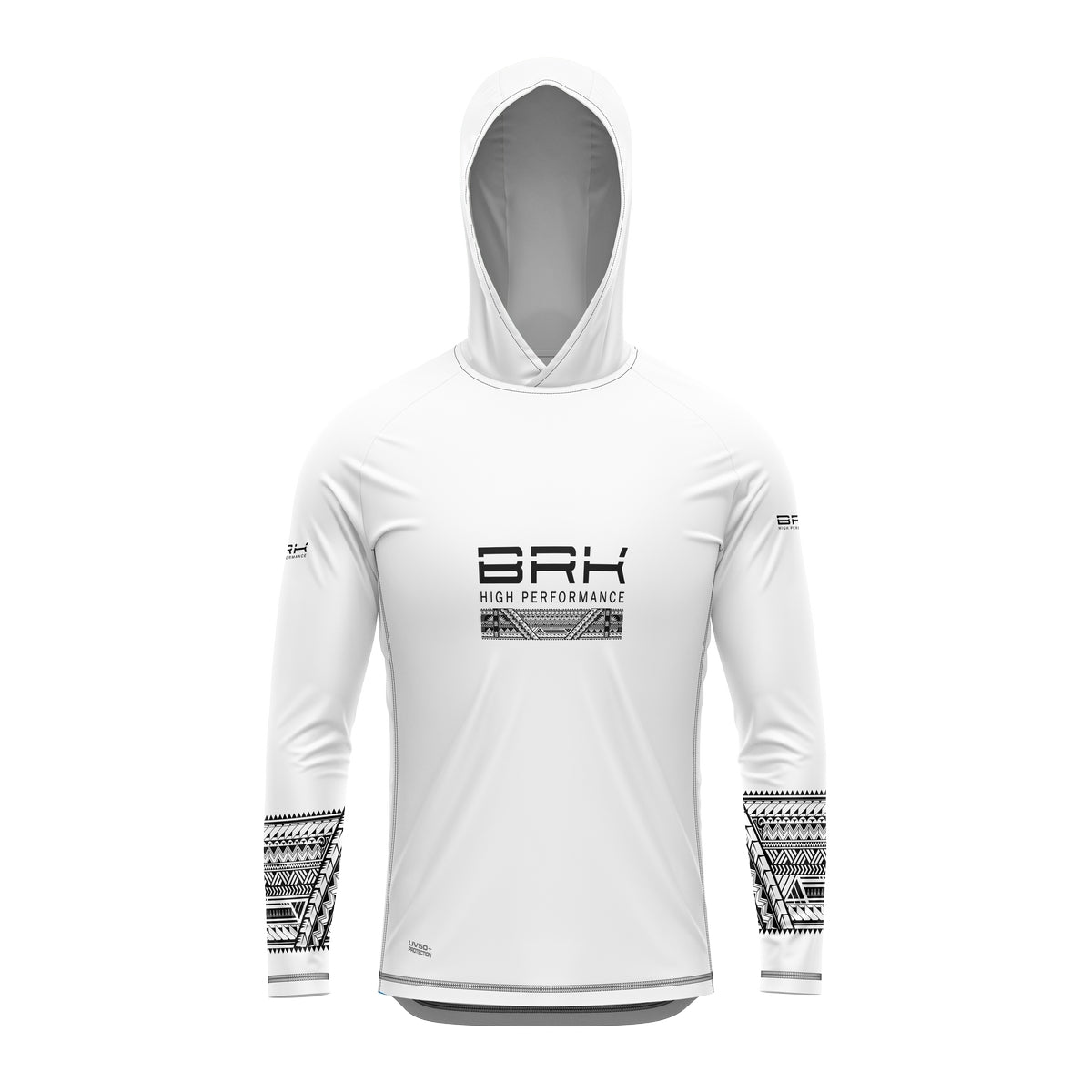 Camisa de Pesca com Capuz Brk Branco com Proteção Solar UV50+