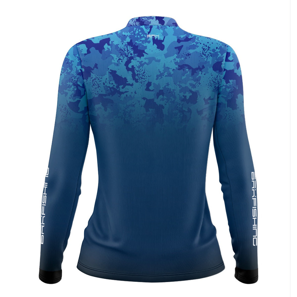 Camisa de Pesca Feminina Brk Azul Naval Camuflado com Proteção UV50+