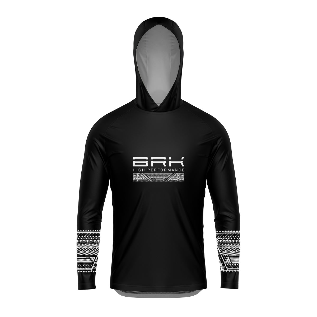 Camisa de Pesca com Capuz Brk Maori Preta com Proteção Solar UV50+