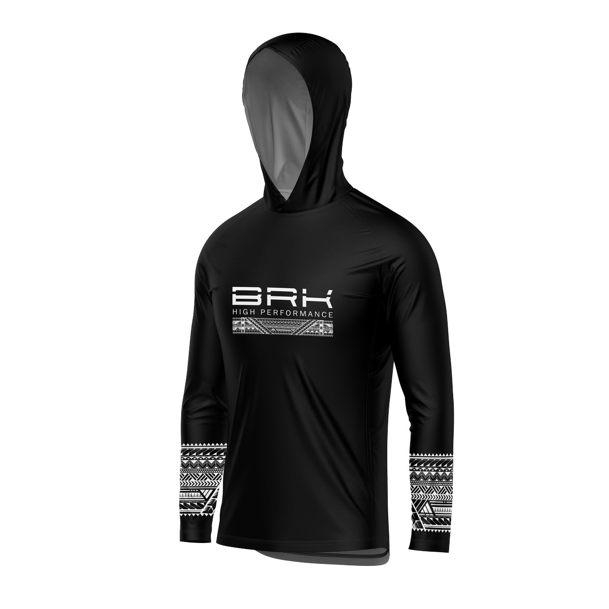 Camisa de Pesca com Capuz Brk Maori Preta com Proteção Solar UV50+
