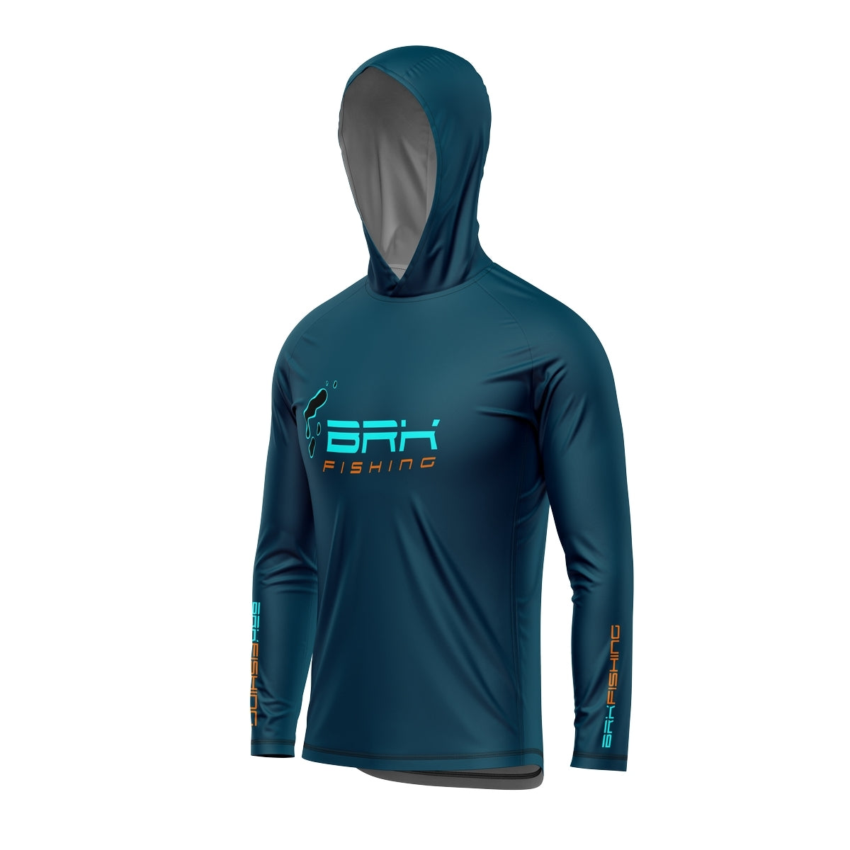 Camisa de Pesca com Capuz Brk Azul Brk Tucunaré Açu com Proteção Solar UV50+