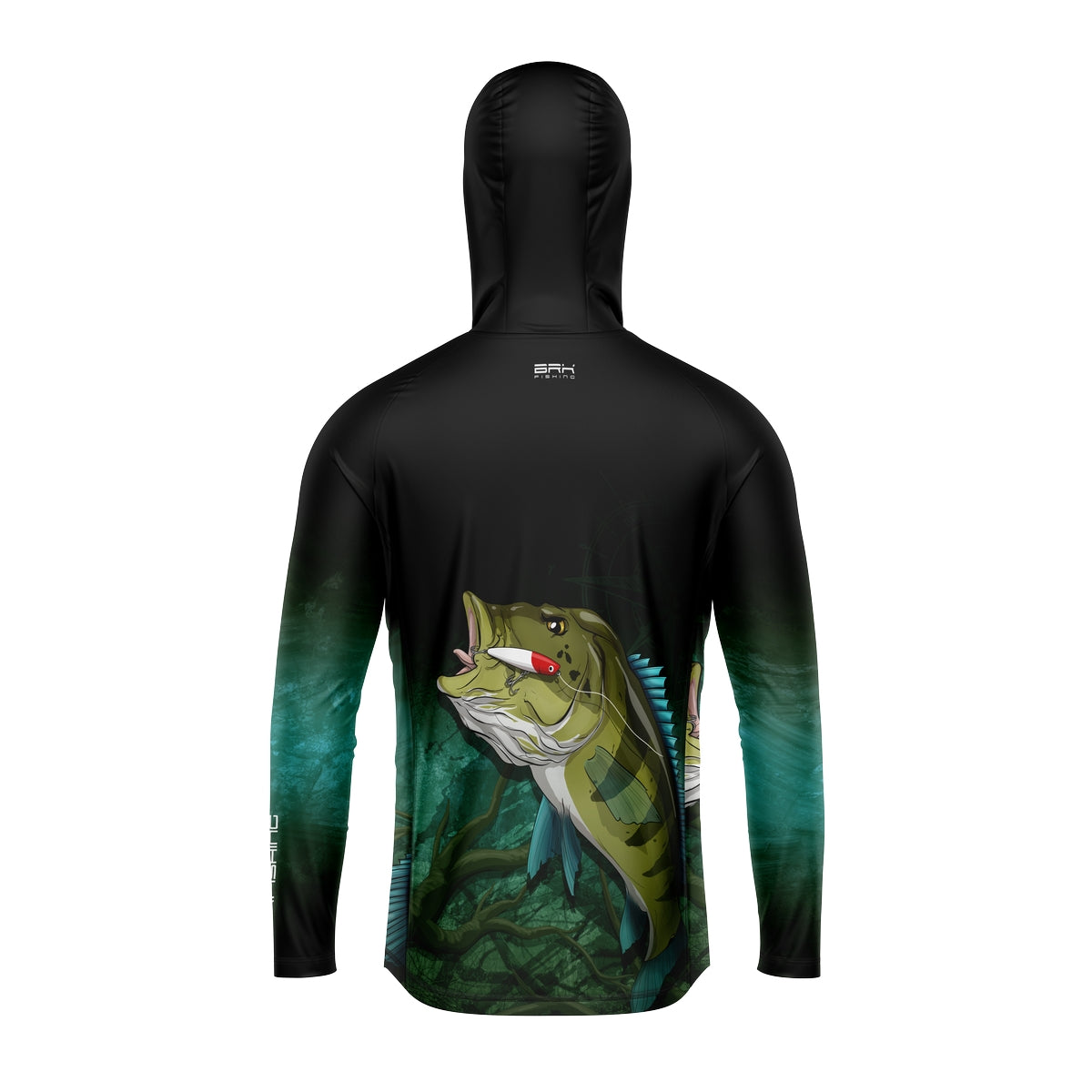 Camisa de Pesca com Capuz Brk Preta e Verde Brk Tucunaré Azul com Proteção Solar UV50+