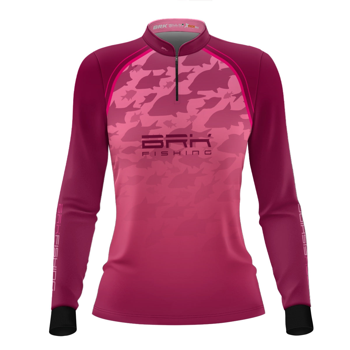 Camisa de Pesca Feminina Brk Cardume Rosa com Proteção UV50+