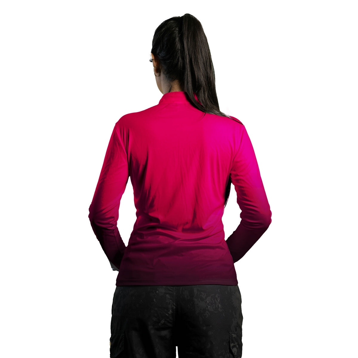 Camisa de Pesca Feminina Brk Unissex Basic Rosa com UV50+