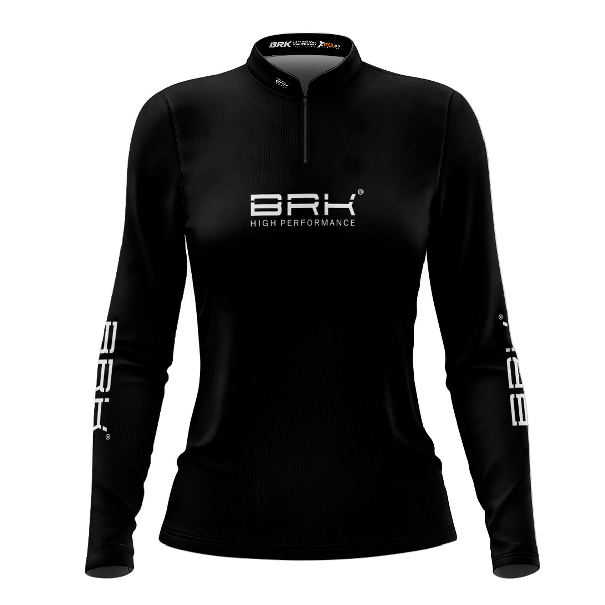 Camisa de Pesca Feminina Brk Básica Preta com Proteção Solar UV50+
