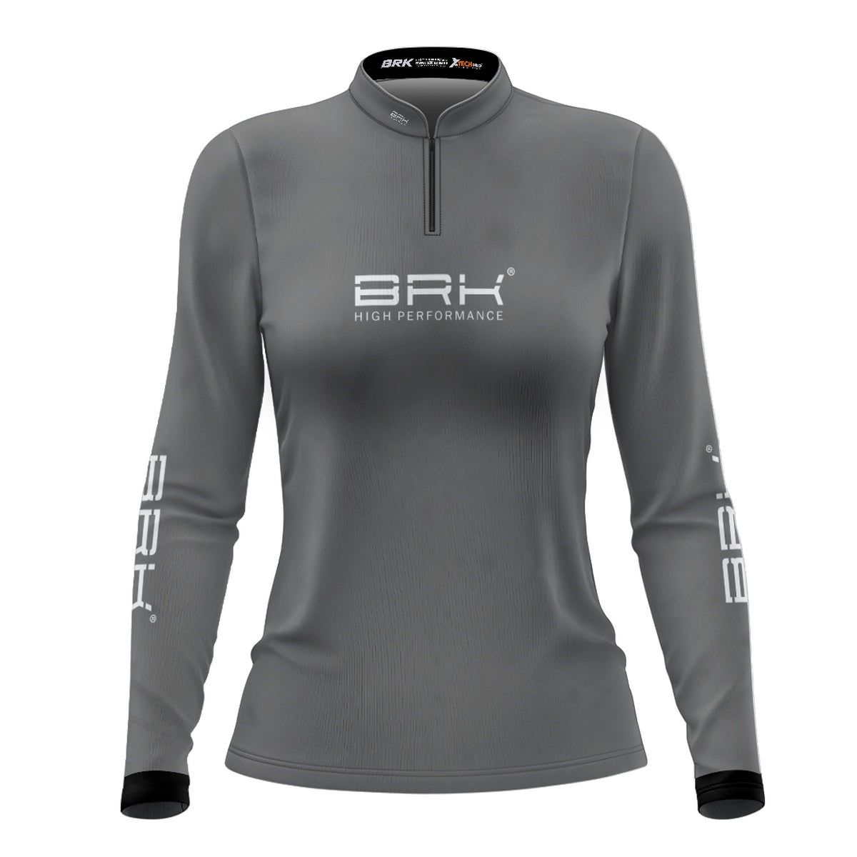 Camisa de Pesca Feminina Brk Básica Cinza com Proteção Solar UV50+