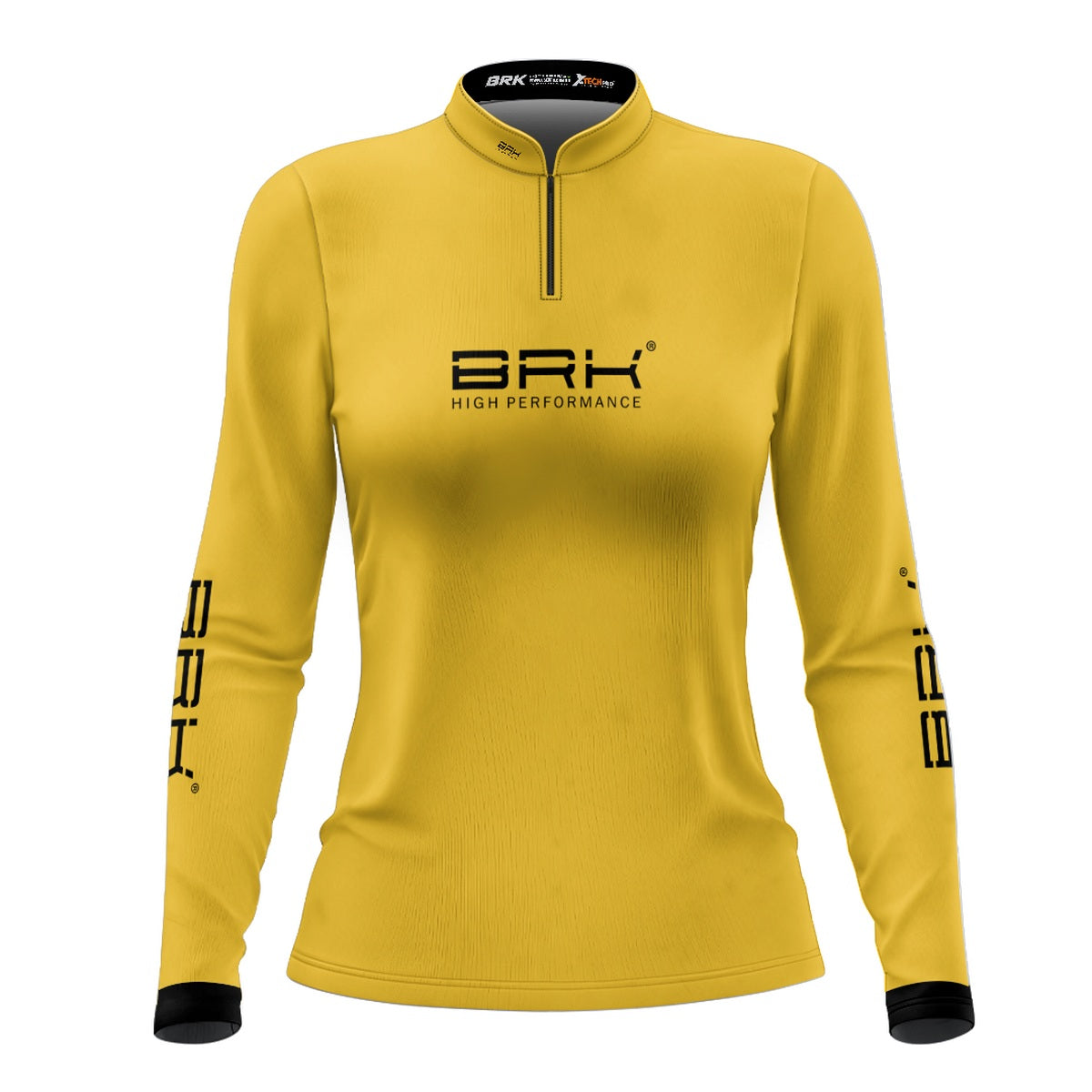 Camisa de Pesca Feminina Brk Básica Amarela com Proteção Solar UV50+