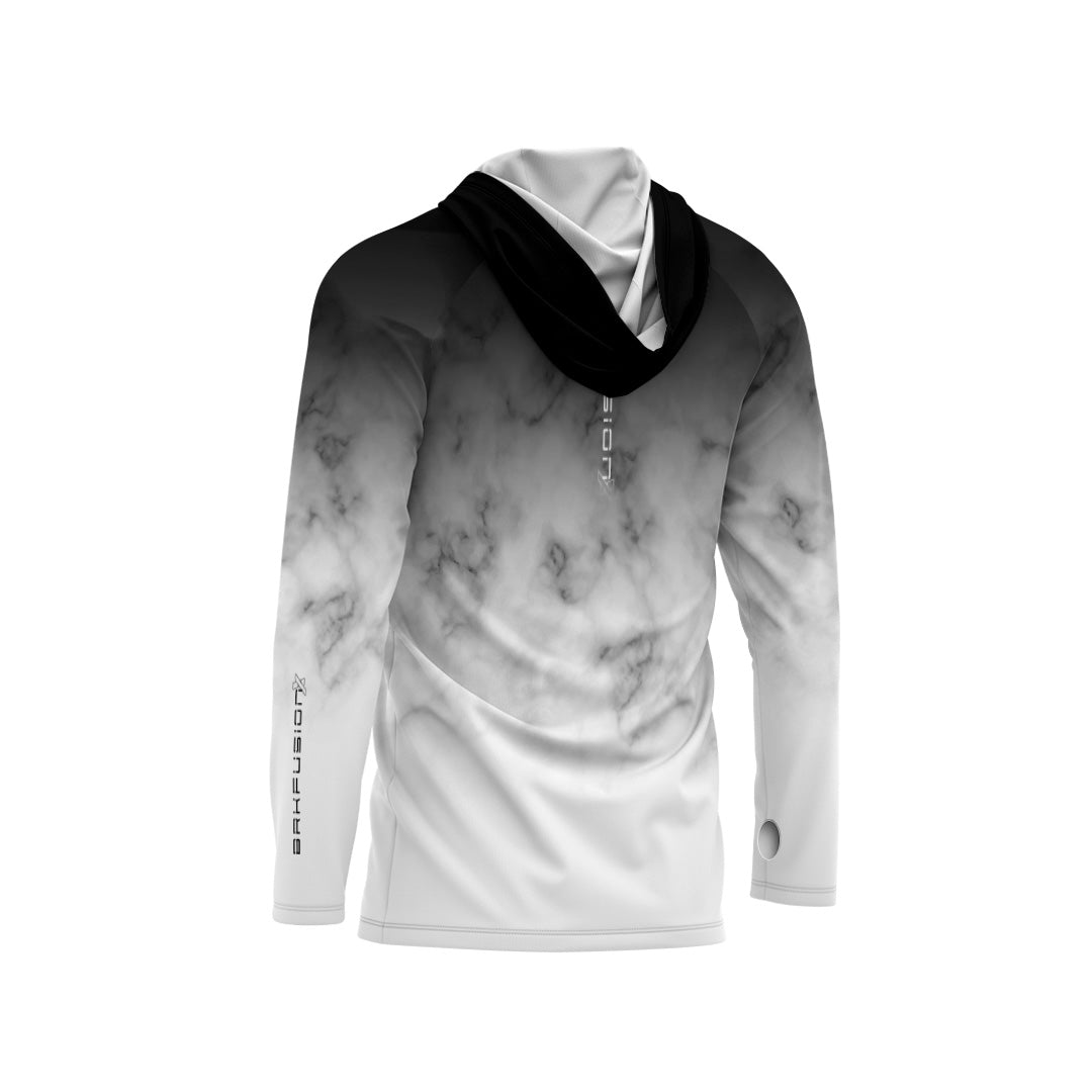 Camisa FusionX Brk Galaxy Preta e Branca com Capuz e Proteção UV50+
